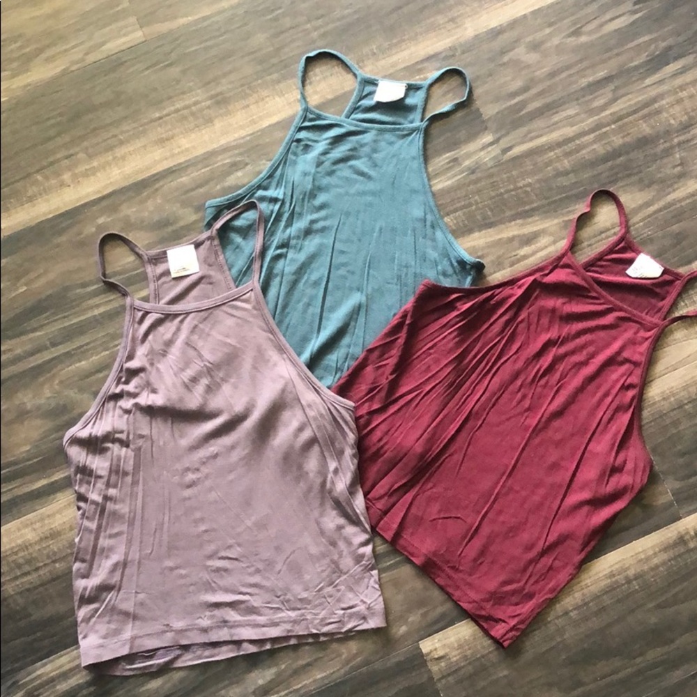 Purple/Red/Blue Racerback Crop Tanks